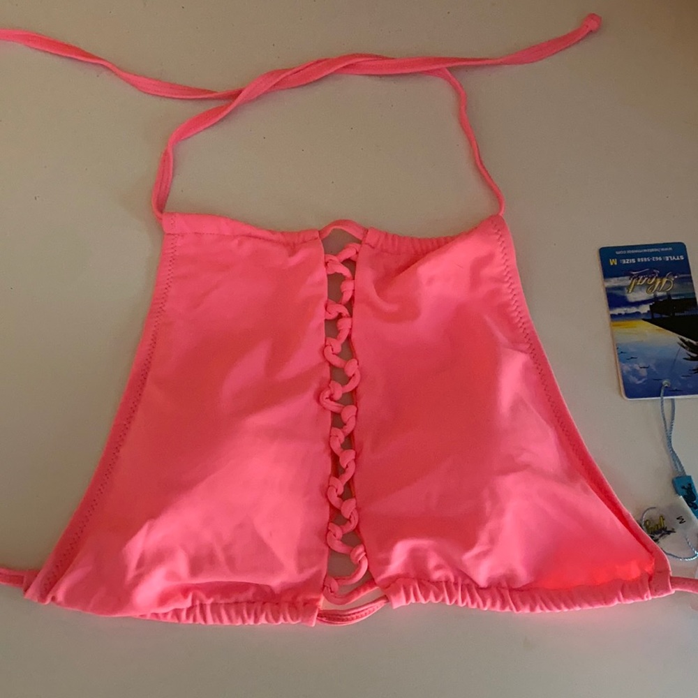 Never worn bright pink Bikini top